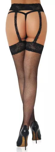 Fishnet Garterbelt Strumpfhose Schwarz – 2/10