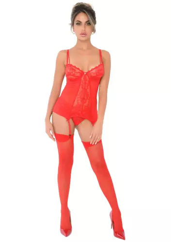 Bustier Strumpfhalter Lace Cami Rot – 4/6