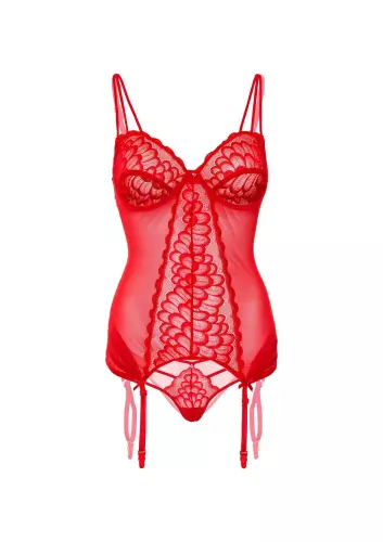 Bustier Strumpfhalter Lace Cami Rot – 6/6