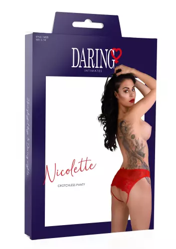 Offener Slip hinten Nicolette Rot – 7/8