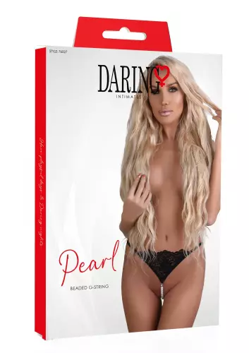 String mit Perlen Pearl Schwarz – 5/8