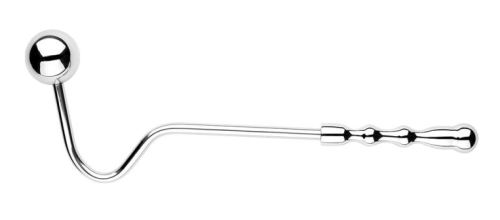 Anale metalen haak met handvat Double Ball 10cm