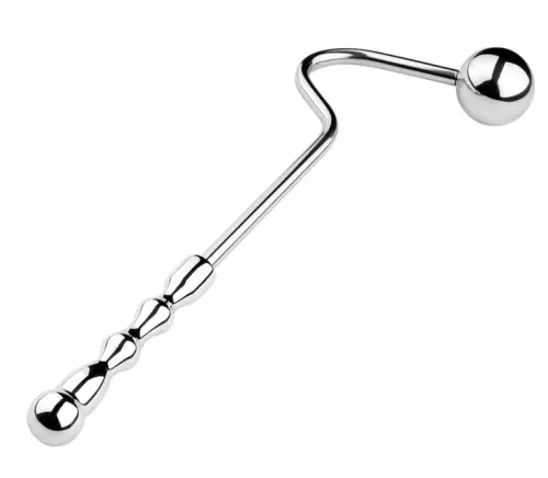 Anal-Haken aus Metall mit Griff Double Ball 10cm – 3/9
