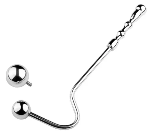 Anal-Haken aus Metall mit Griff Double Ball 10cm – 4/9