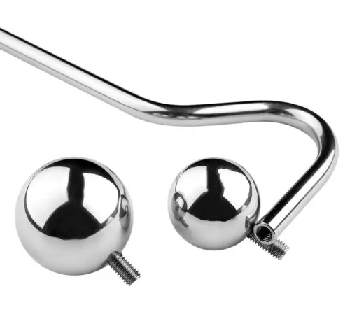 Anal-Haken aus Metall mit Griff Double Ball 10cm – 5/9