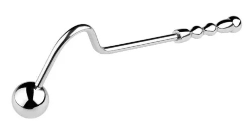 Anal-Haken aus Metall mit Griff Double Ball 10cm – 8/9