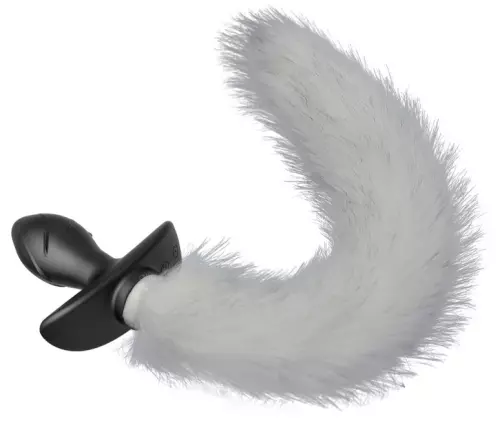 Vibrating Butt Plug mit weißem Schwanz Tail Curve 9 x 3.7cm Schwanz 30cm – 6/10