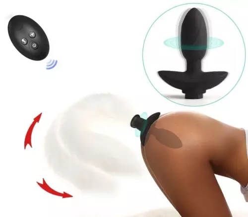 Vibrating Butt Plug mit weißem Schwanz Tail Curve 9 x 3.7cm Schwanz 30cm – 10/10
