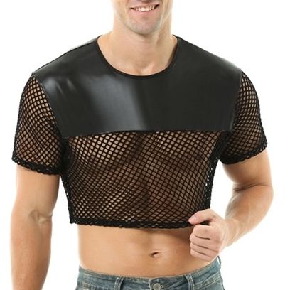 Crop Top Net N fetish Black