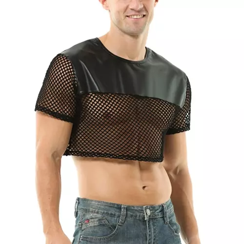 Netz-Crop Top N fetish Schwarz – 4/4