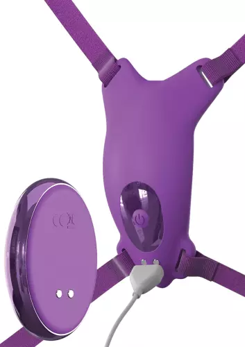 Vibrator-Slip mit Geschirr Ultimate Butterfly Violett – 4/5
