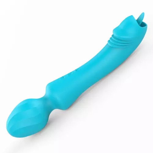 Vibrator wand met Magic Head tong 20cm Turquoise – 3/3
