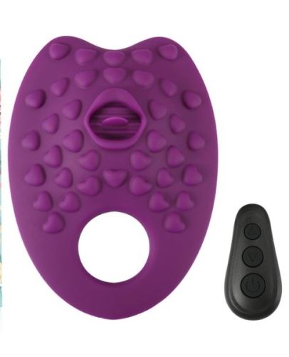 Grind Ring Vibrating Cushion with Tongue Purple