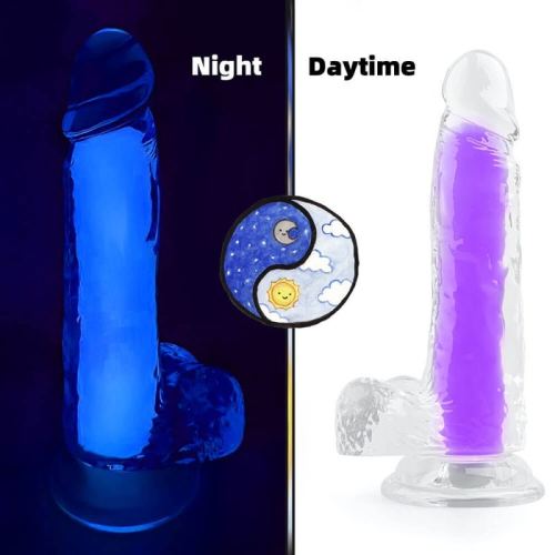 Dildo phosphoreszierend Color Glow 15 x 4.5cm Violett