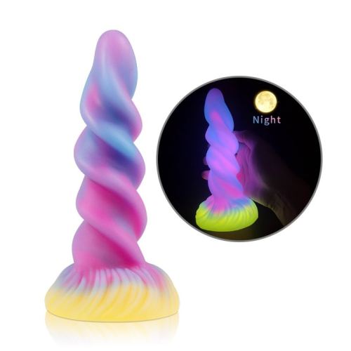 Unicorn Horn Spiral Luminescent Dildo 17 x 5.5cm