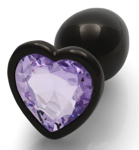 Heart Gem S Anal Jewel 6 x 2.6cm Black-Purple