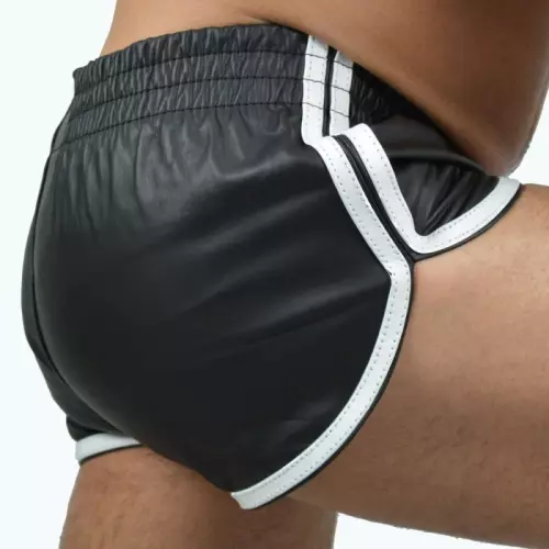 Short Kunstleder Sports Line Schwarz-Weiß – 2/2