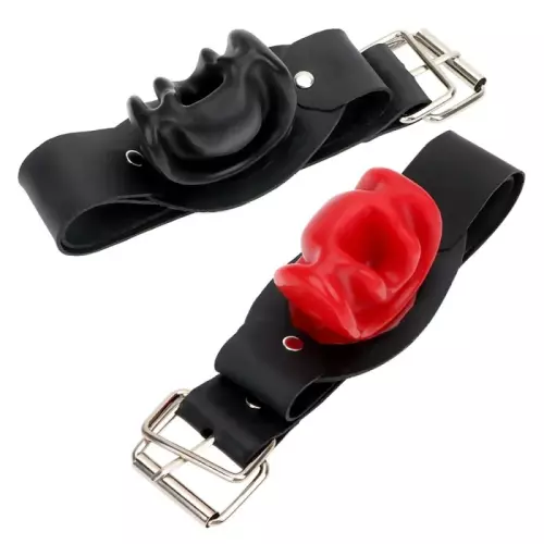 Latex-Knebel NO MORE Schwarz-Rot – 3/7