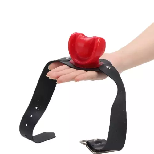 Latex-Knebel NO MORE Schwarz-Rot – 6/7