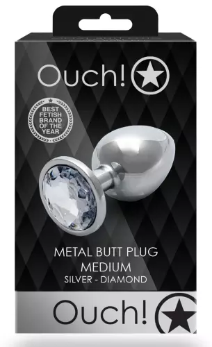 Anale juweel Round Gem M 7 x 3,3 cm Zilver-Transparant – 2/6