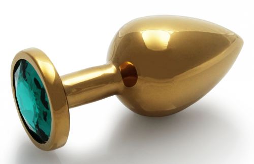Round Gem M Anal Jewel 7 x 3.3 cm Gold-Green