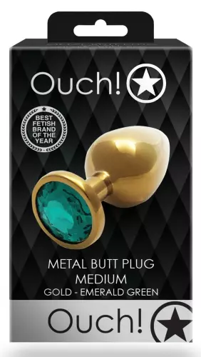 Anale juweel Round Gem M 7 x 3,3cm Goud-Groen – 2/6