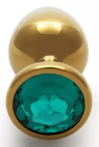 Anale juweel Round Gem M 7 x 3,3cm Goud-Groen – 3/6