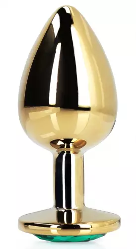 Anale juweel Round Gem M 7 x 3,3cm Goud-Groen – 4/6