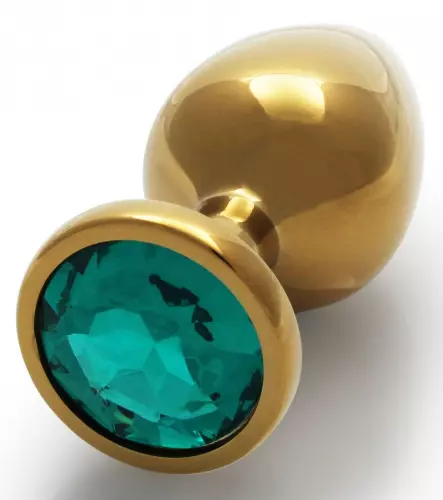 Anale juweel Round Gem M 7 x 3,3cm Goud-Groen – 5/6