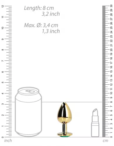 Anale juweel Round Gem M 7 x 3,3cm Goud-Groen – 6/6