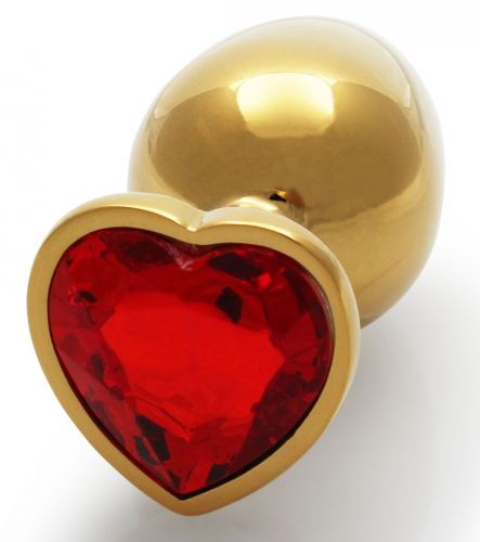 Heart Gem M Anal Jewel 7 x 3.3 cm Gold-Red