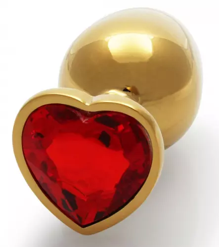 Heart Gem M Anal Jewel 7 x 3.3 cm Gold-Red – 1/6