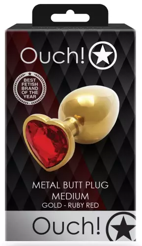 Heart Gem M Anal Jewel 7 x 3.3 cm Gold-Red – 2/6