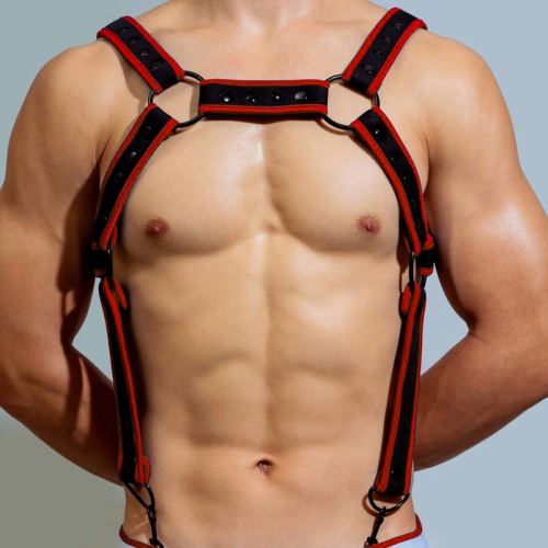 Neo Chest Neoprene Harness Black-Red