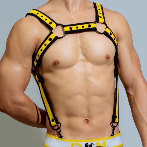 Neo Chest Neoprene Harness Black-Yellow