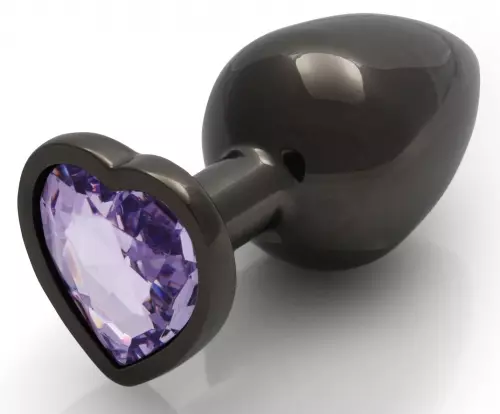 Anale juweel Heart Gem L 8 x 4cm Zwart-Violet – 1/6