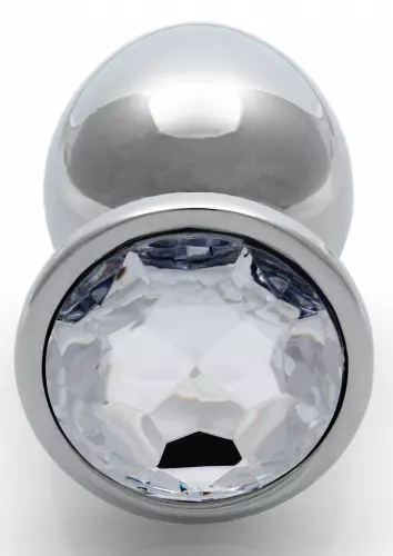 Anal Jewel Round Gem L 8 x 4cm Silver-Transparent – 4/6