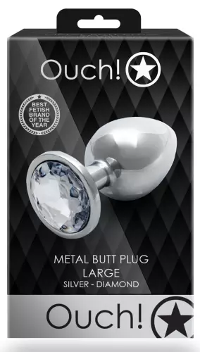 Anal Jewel Round Gem L 8 x 4cm Silver-Transparent – 6/6