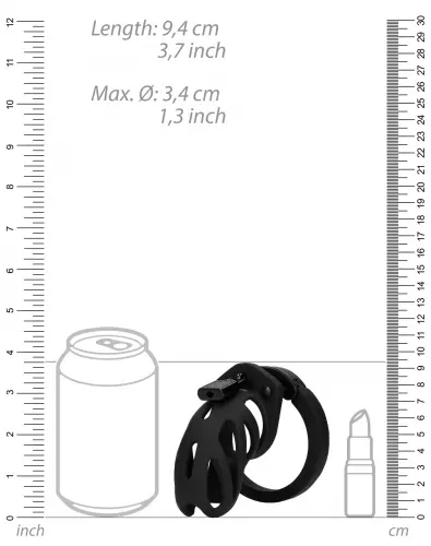 Keuschheitskäfig ManCage Modell 24 - 9 x 3.5cm Schwarz – 5/6