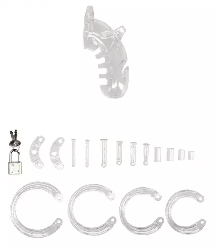 Keuschheitskäfig ManCage Modell 26 - 11.5 x 3.5 cm Transparent – 4/6