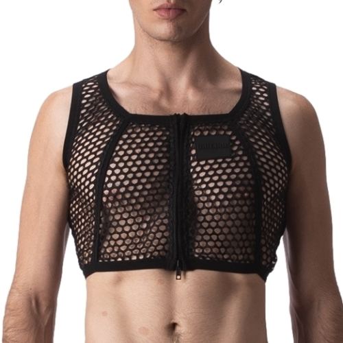 Crop Top Mesh Many Black