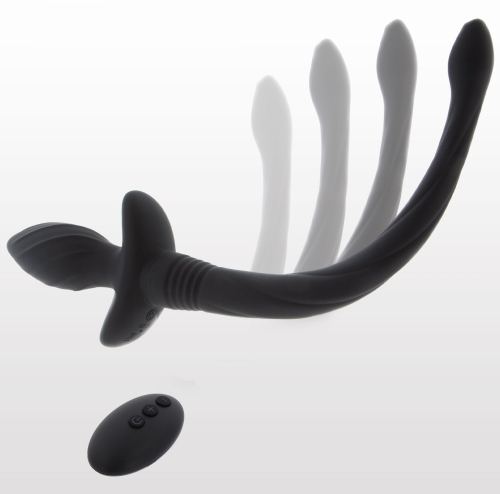 Vibrating Plug Dog Tail Wiggle Tail 9 x 4cm Black