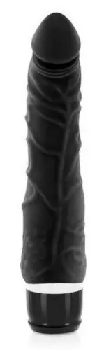 Slim Vibrating Dildo Silicone 15 x 4 cm Black – 3/9