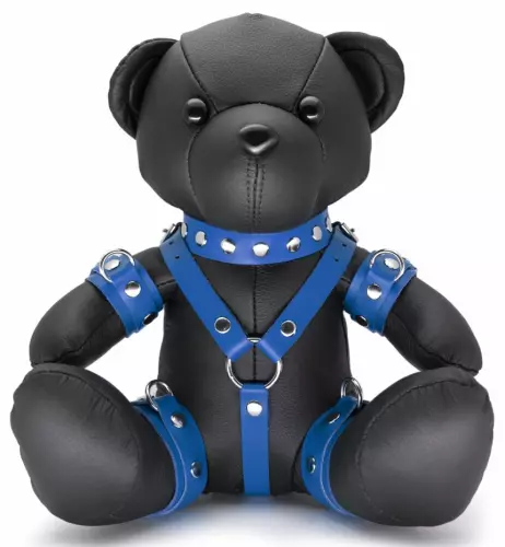 Bendy The Bdsm Teddy Bear Blue Leather Bear – 1/3