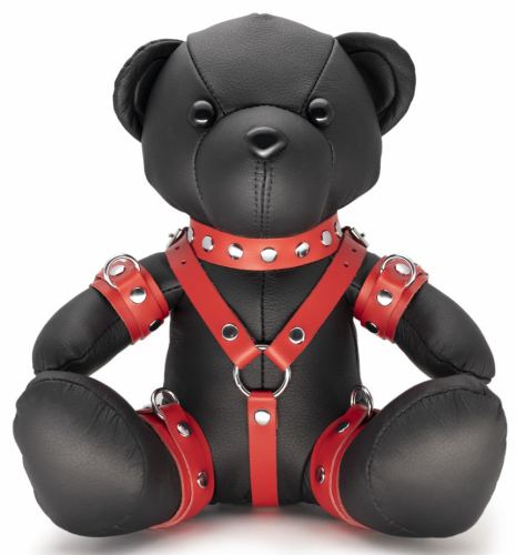 Bendy The Bdsm Teddy Bear Red Leather Bear