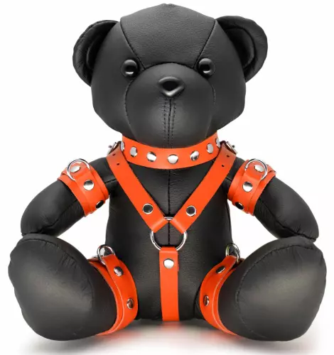 Bendy The Bdsm Teddy Bear Orange Leather Bear – 1/2