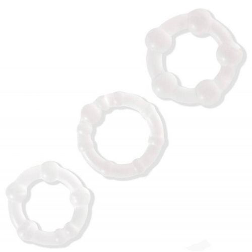 Set van 3 transparante Power Plus cockrings
