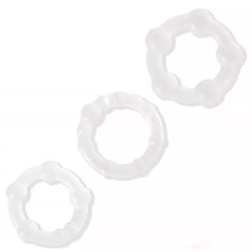 Satz von 3 Penisringen Power Plus transparent – 1/10