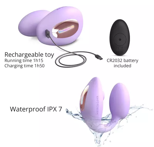 Clitoris- en G-puntstimulator Wonderlover Love to Love Mauve – 3/6