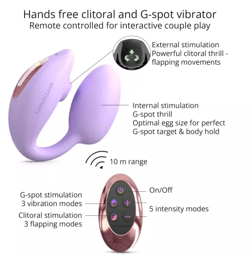 Clitoris- en G-puntstimulator Wonderlover Love to Love Mauve – 5/6